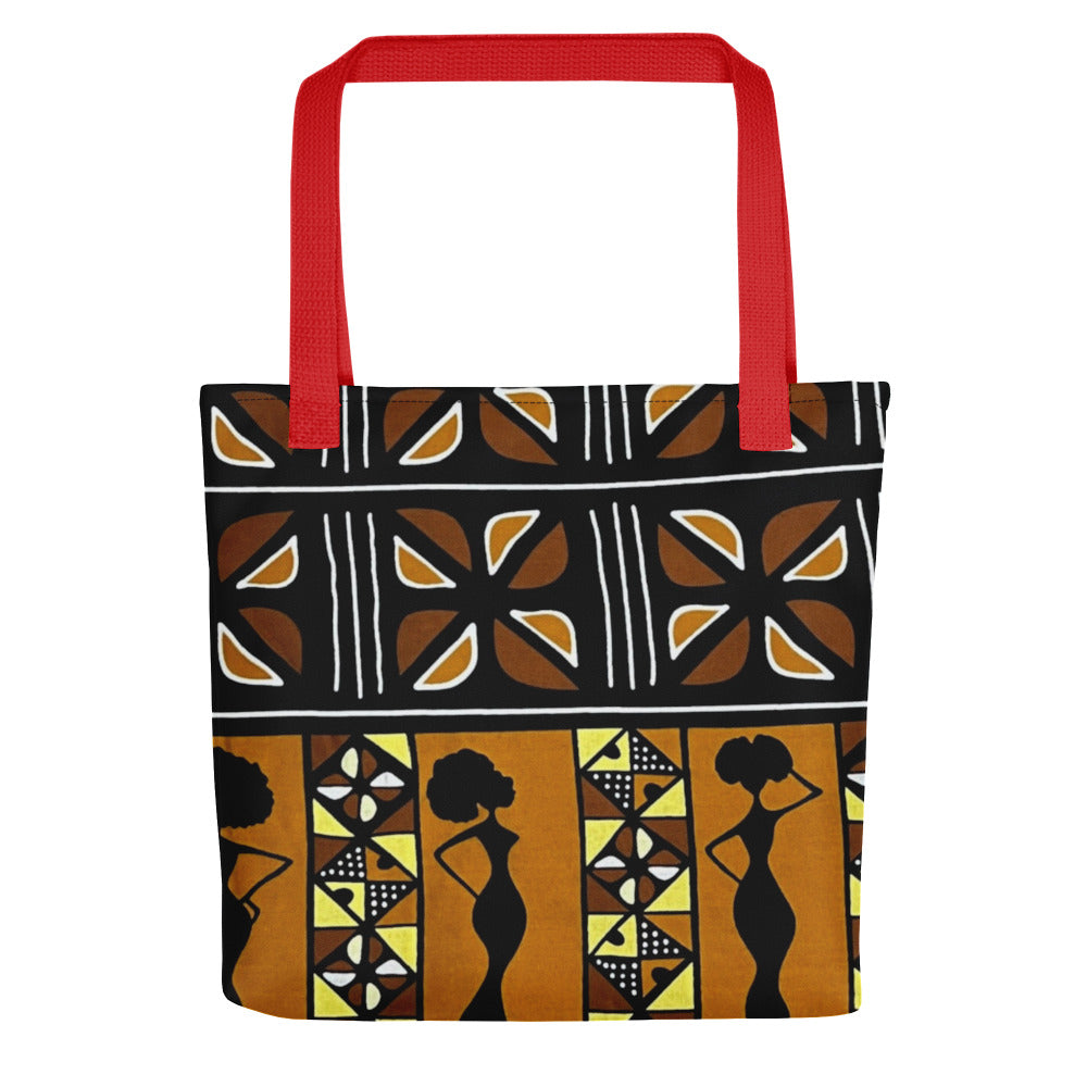 Ladies Black Brown Ankara Tote Bag