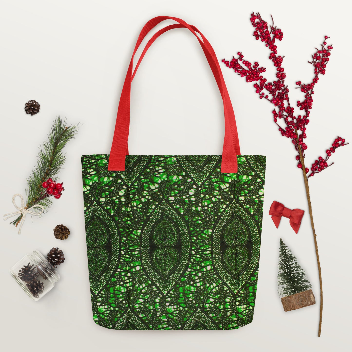 Green Peas Ankara Tote Bag