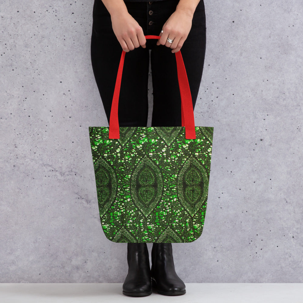 Green Peas Ankara Tote Bag