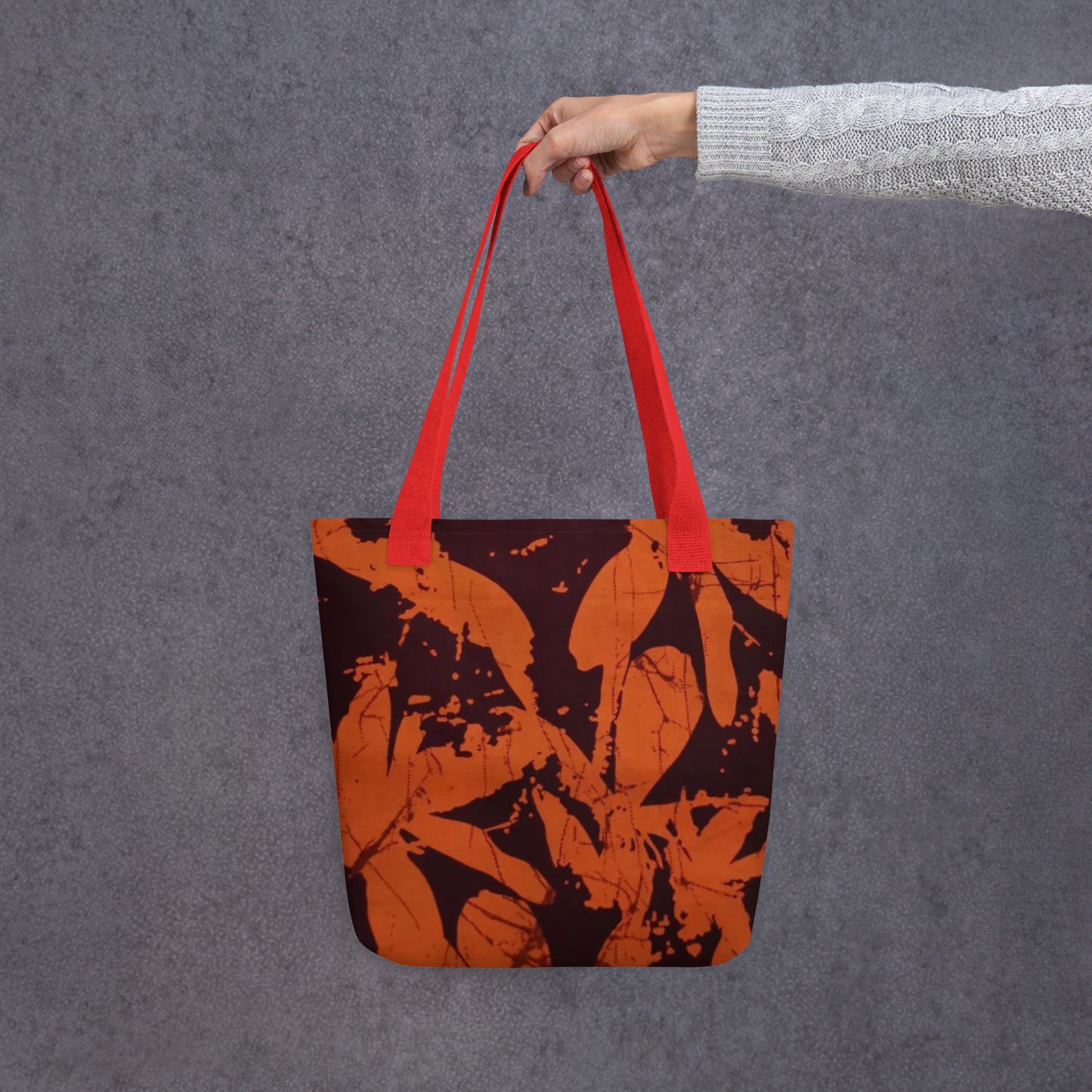 Orange Print Tote Bag