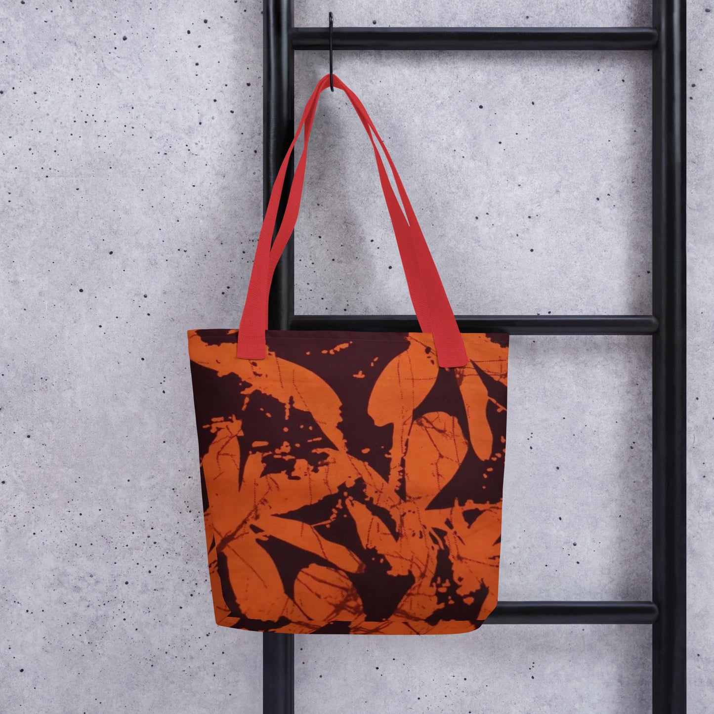 Orange Print Tote Bag