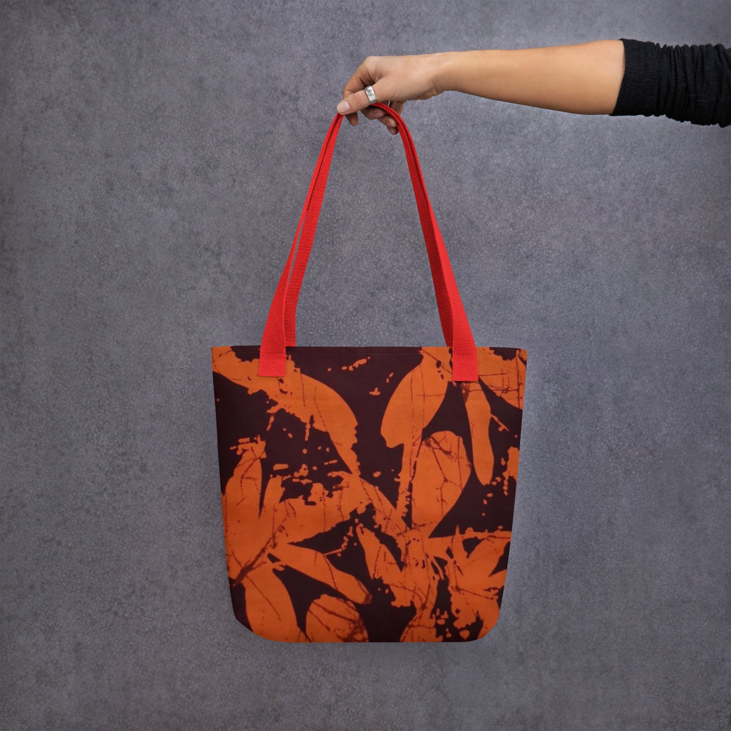 Orange Print Tote Bag