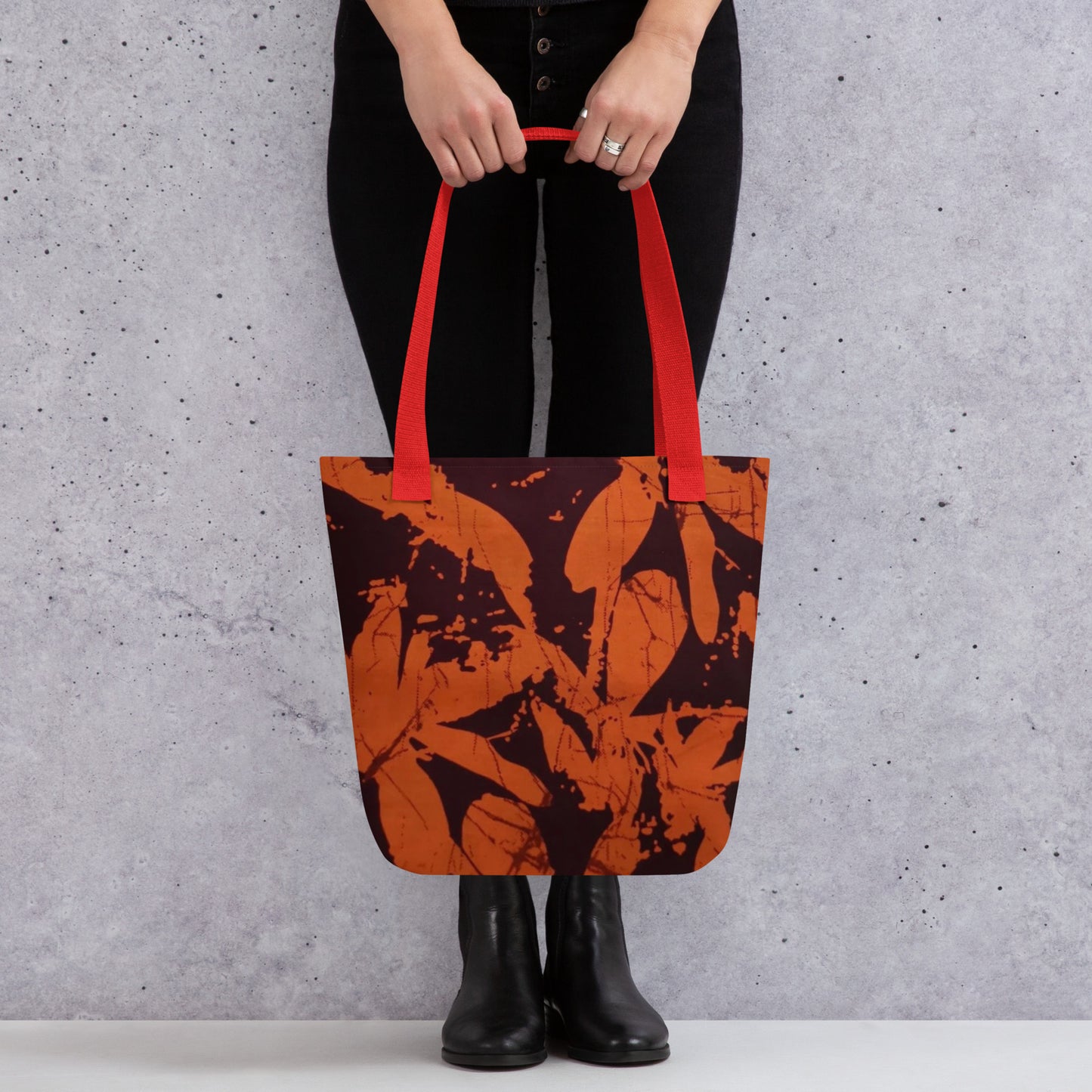 Orange Print Tote Bag