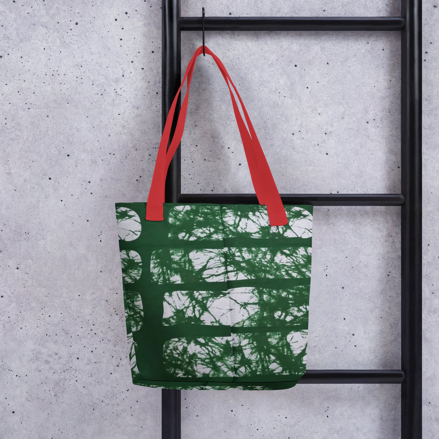 Green Print Tote Bag