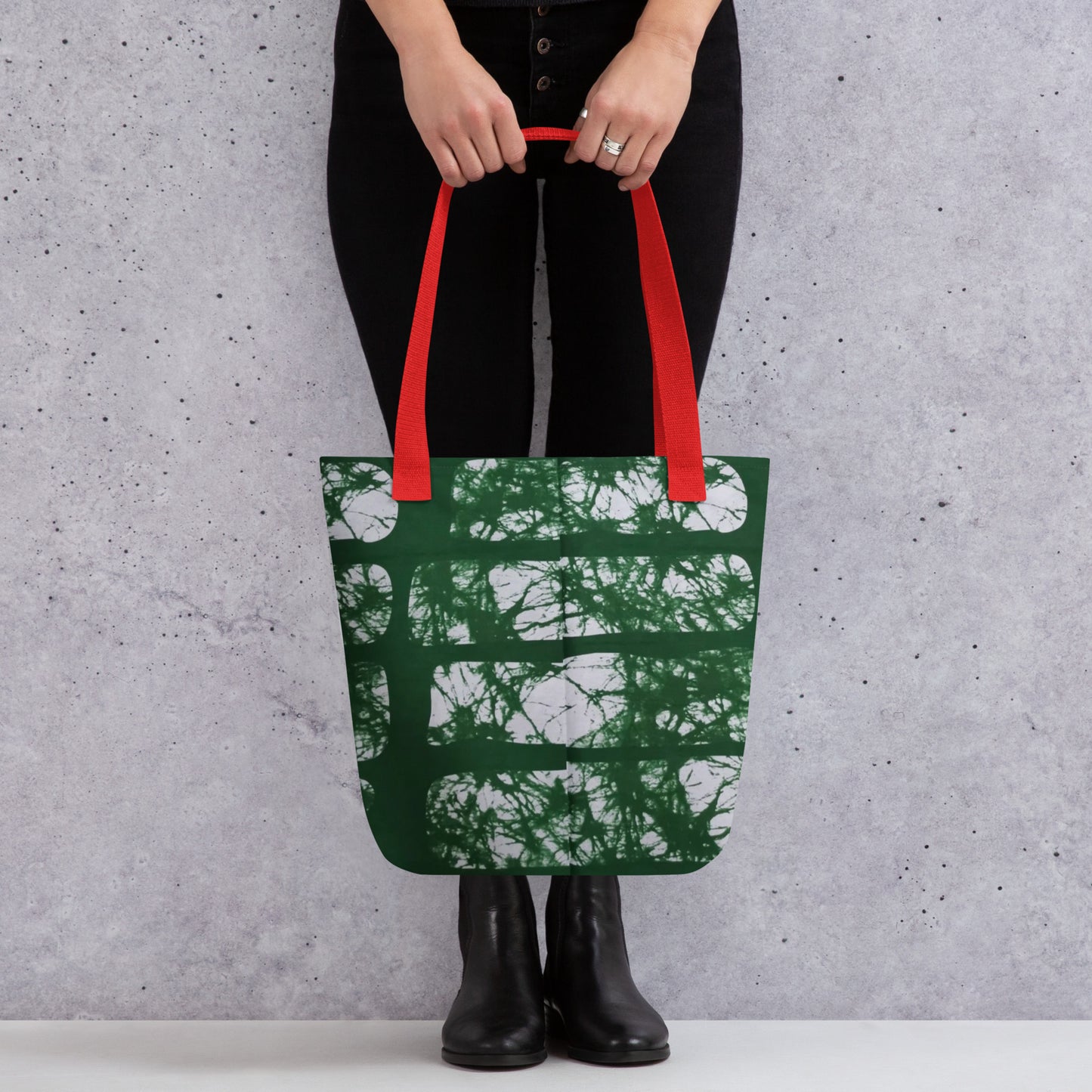 Green Print Tote Bag