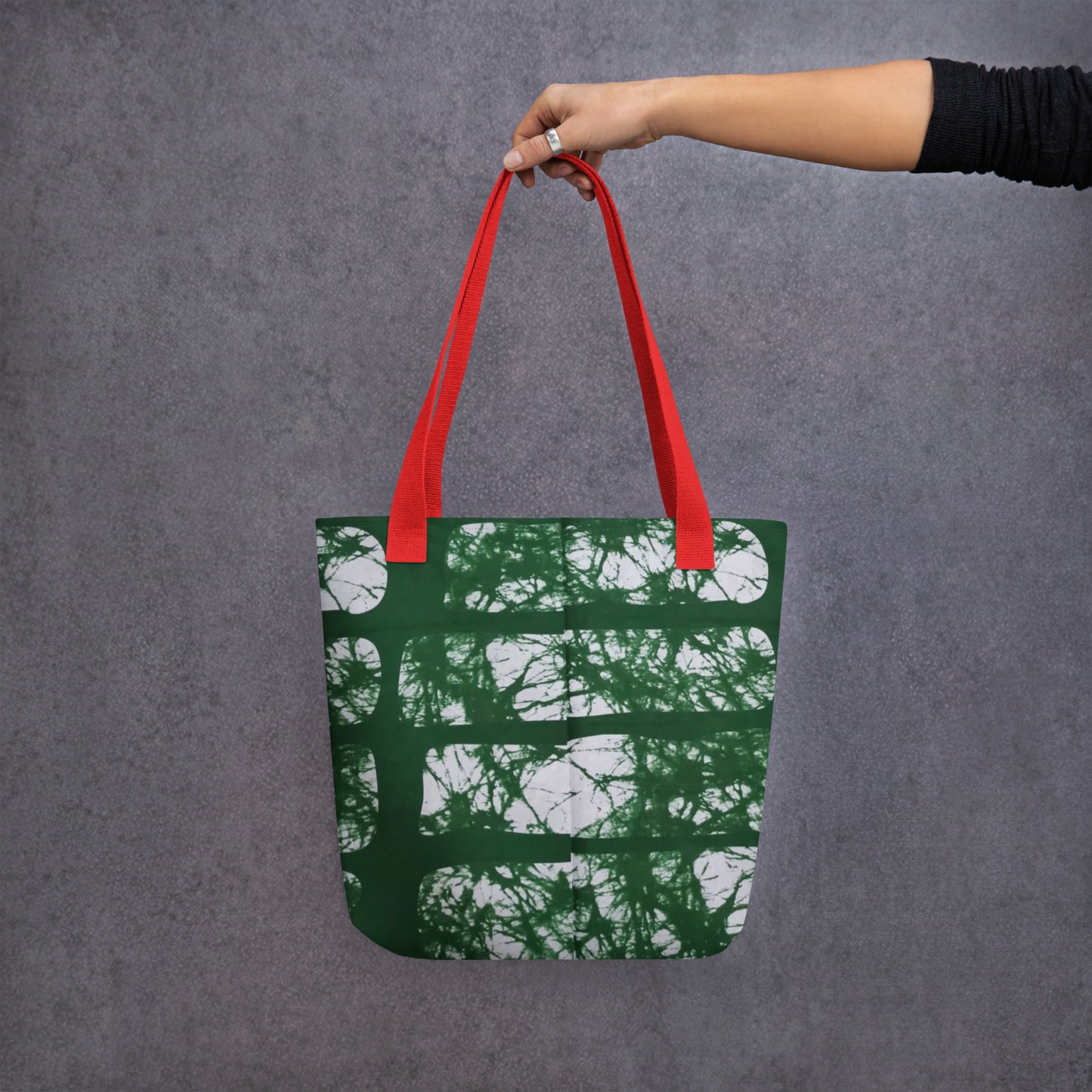 Green Print Tote Bag