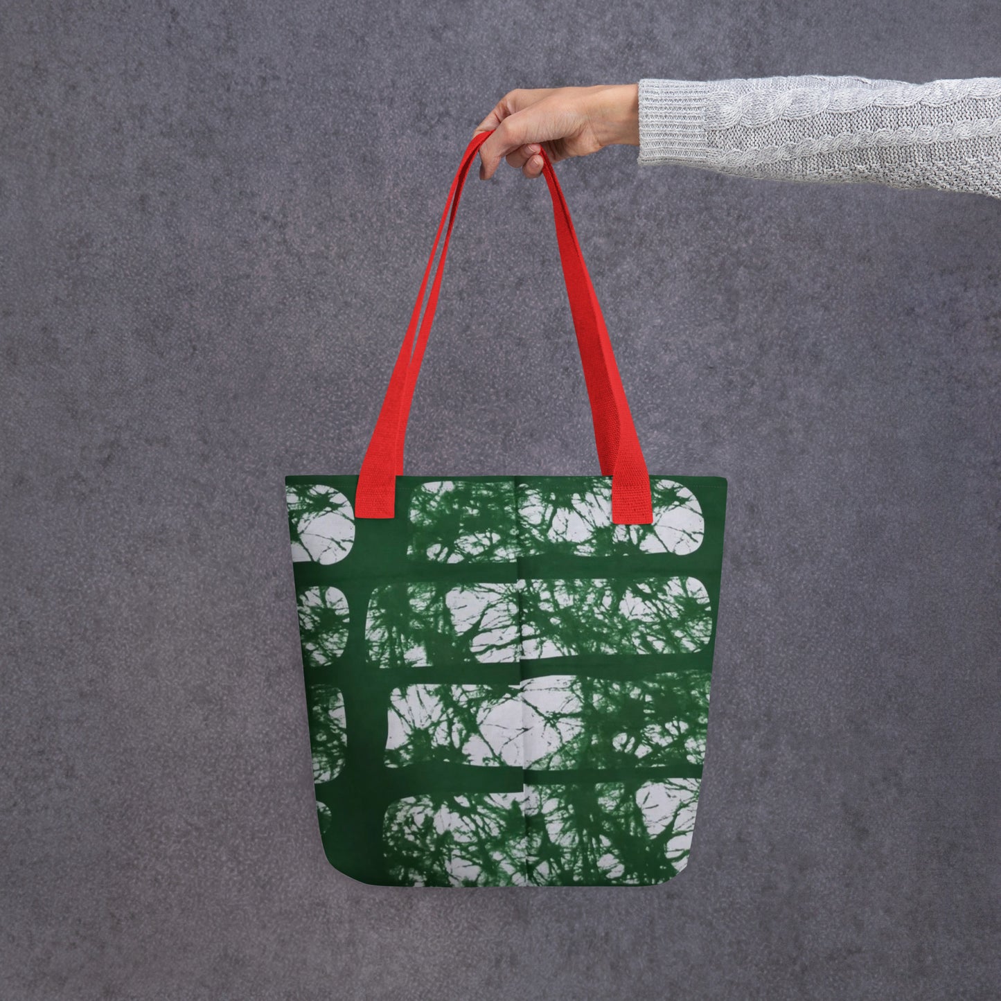 Green Print Tote Bag