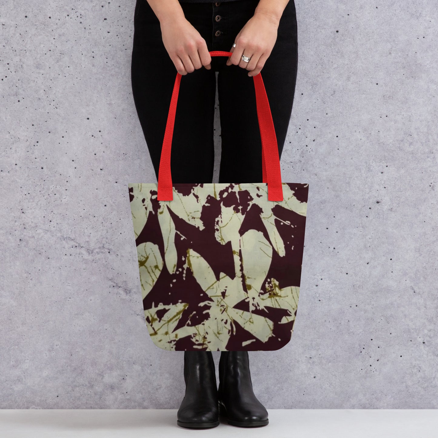 Brown Print Tote Bag