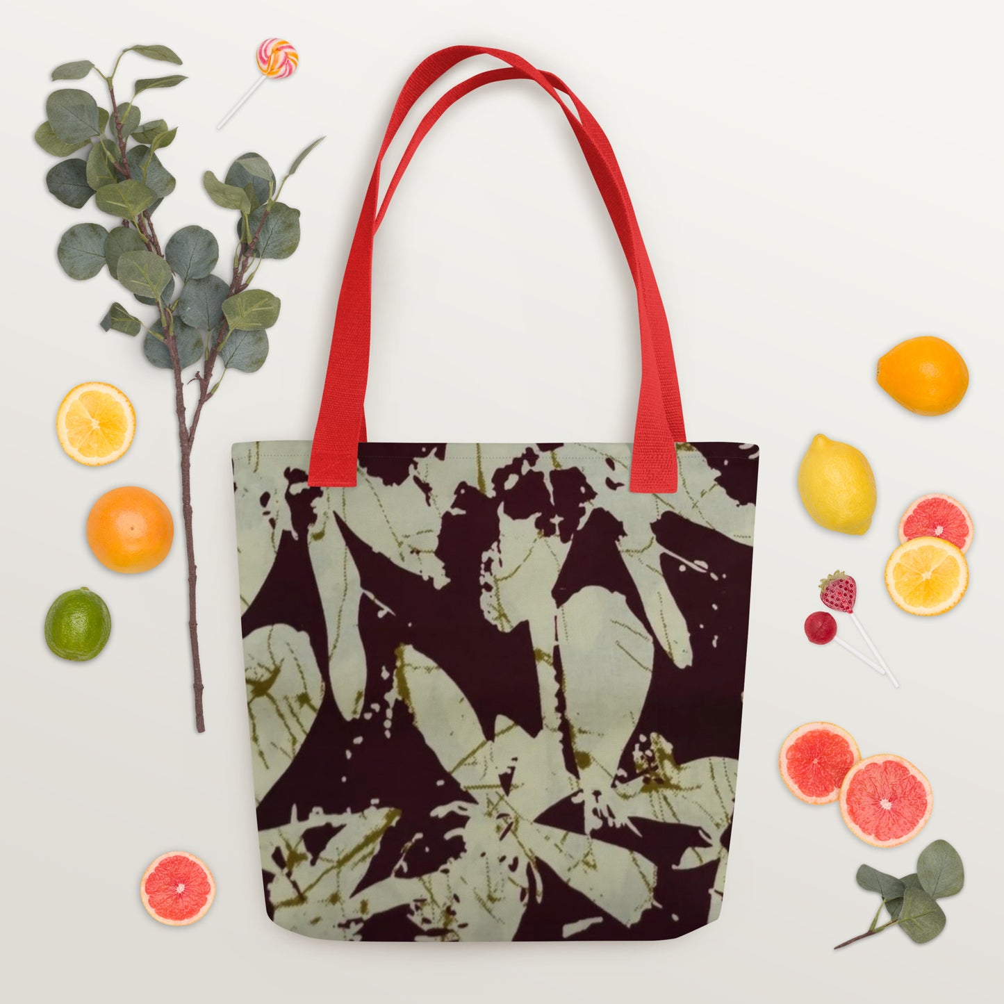 Brown Print Tote Bag