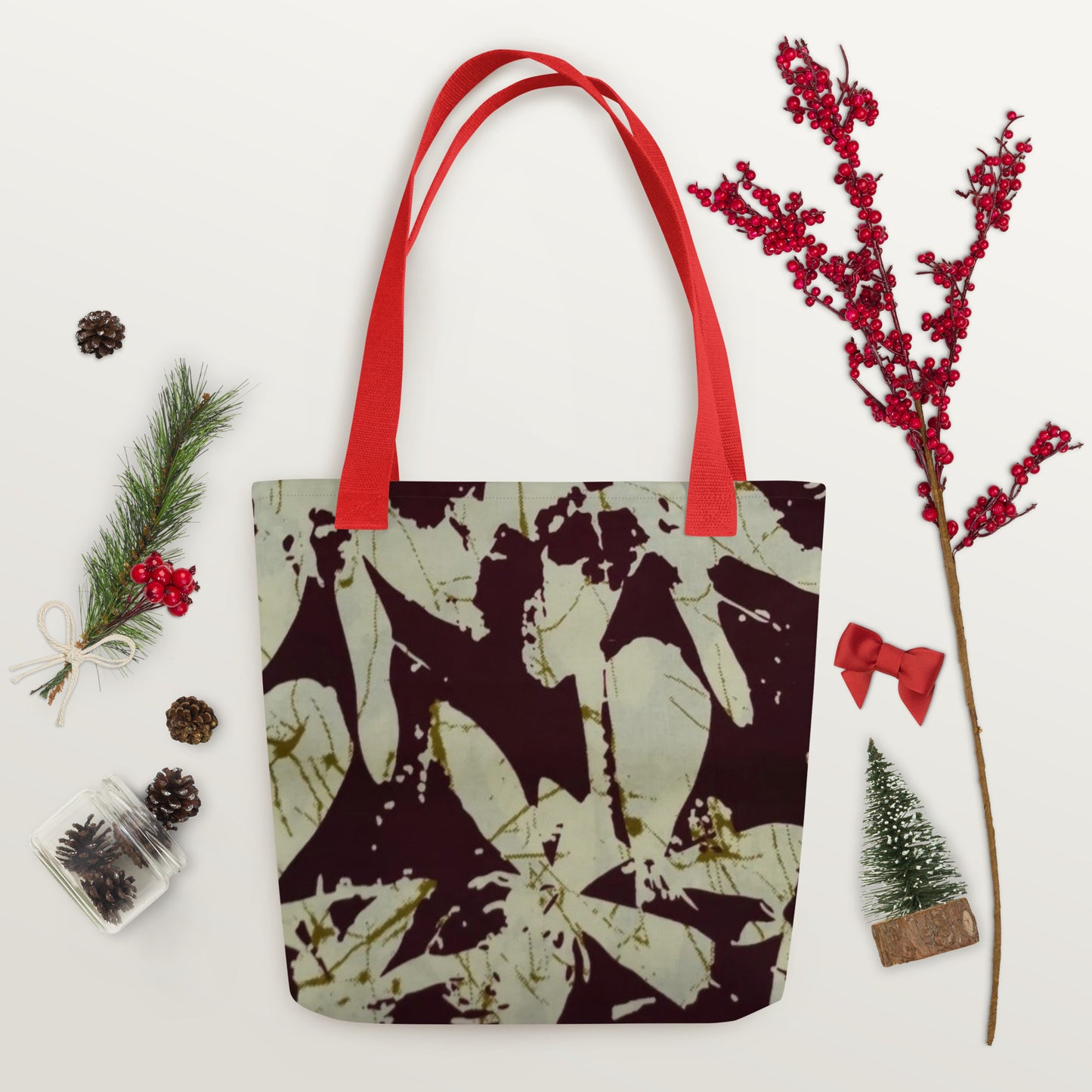 Brown Print Tote Bag