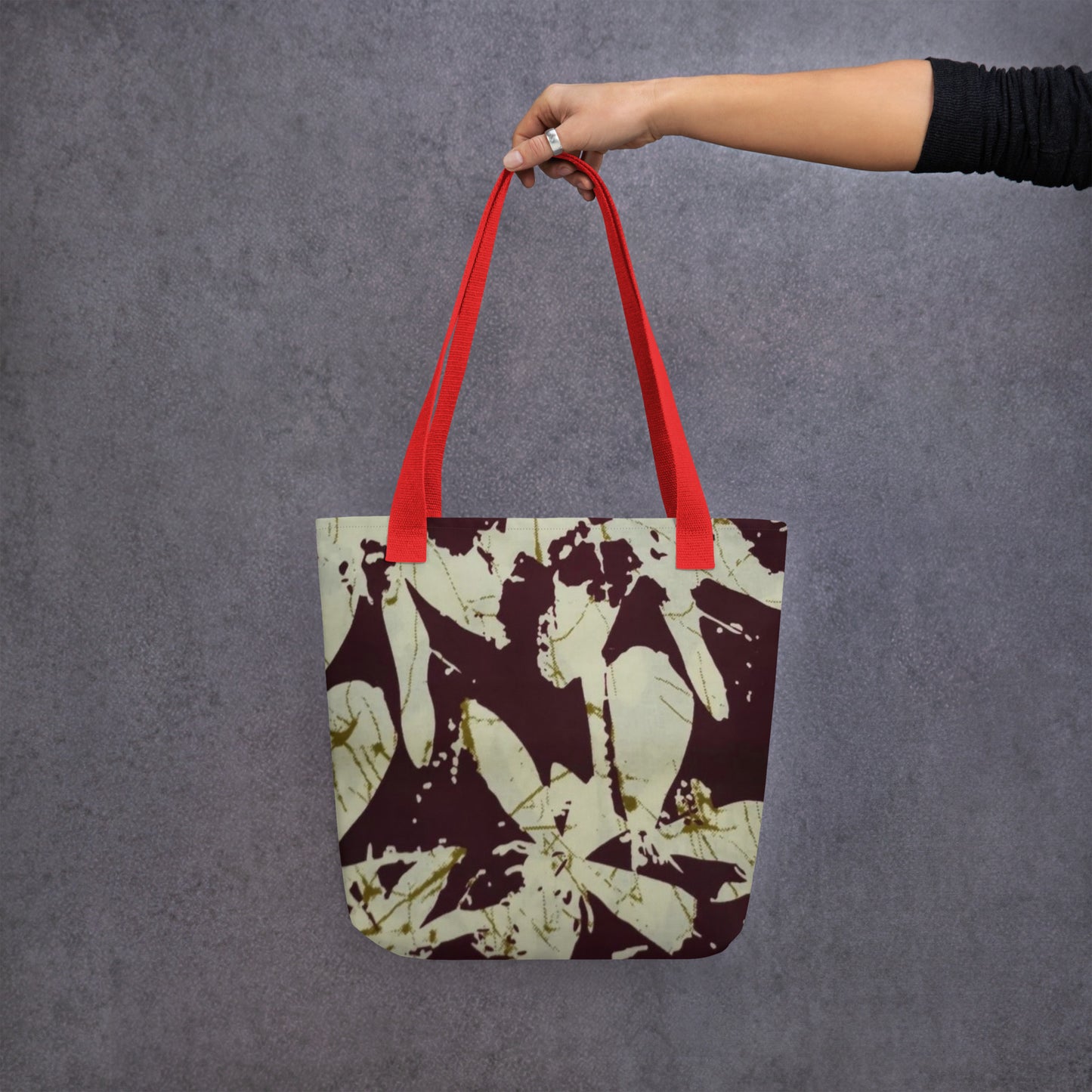 Brown Print Tote Bag