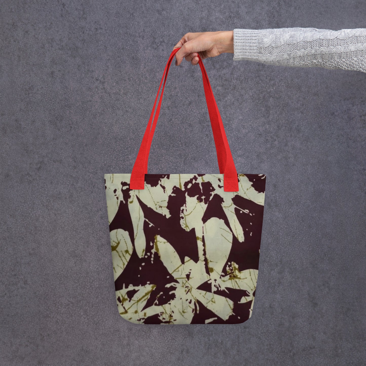 Brown Print Tote Bag