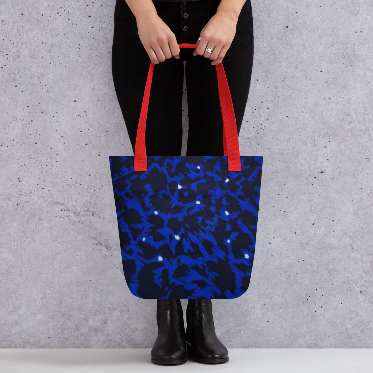 Blue Leopard Tote Bag