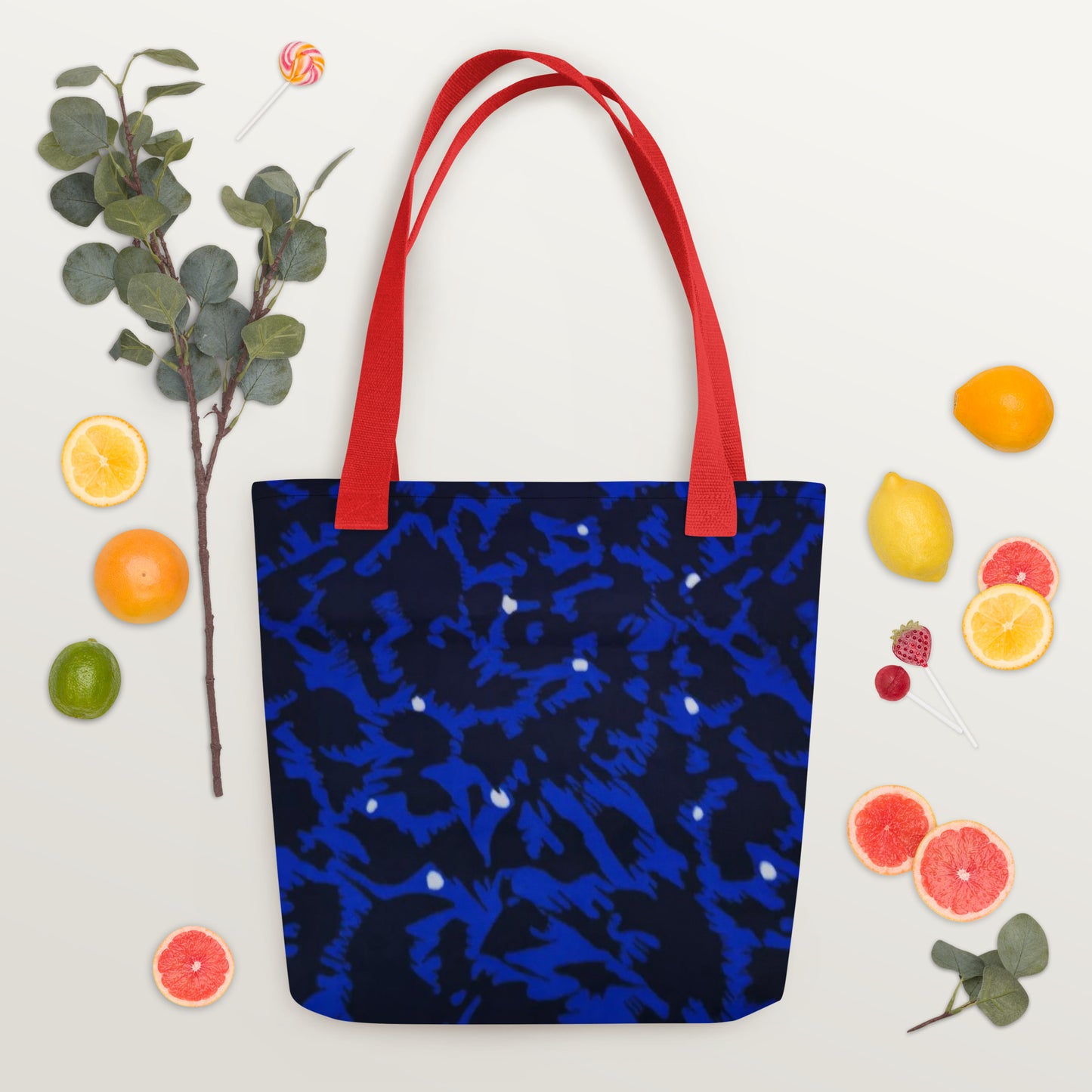 Blue Leopard Tote Bag