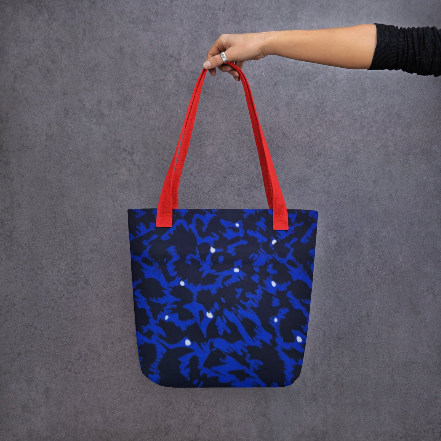 Blue Leopard Tote Bag