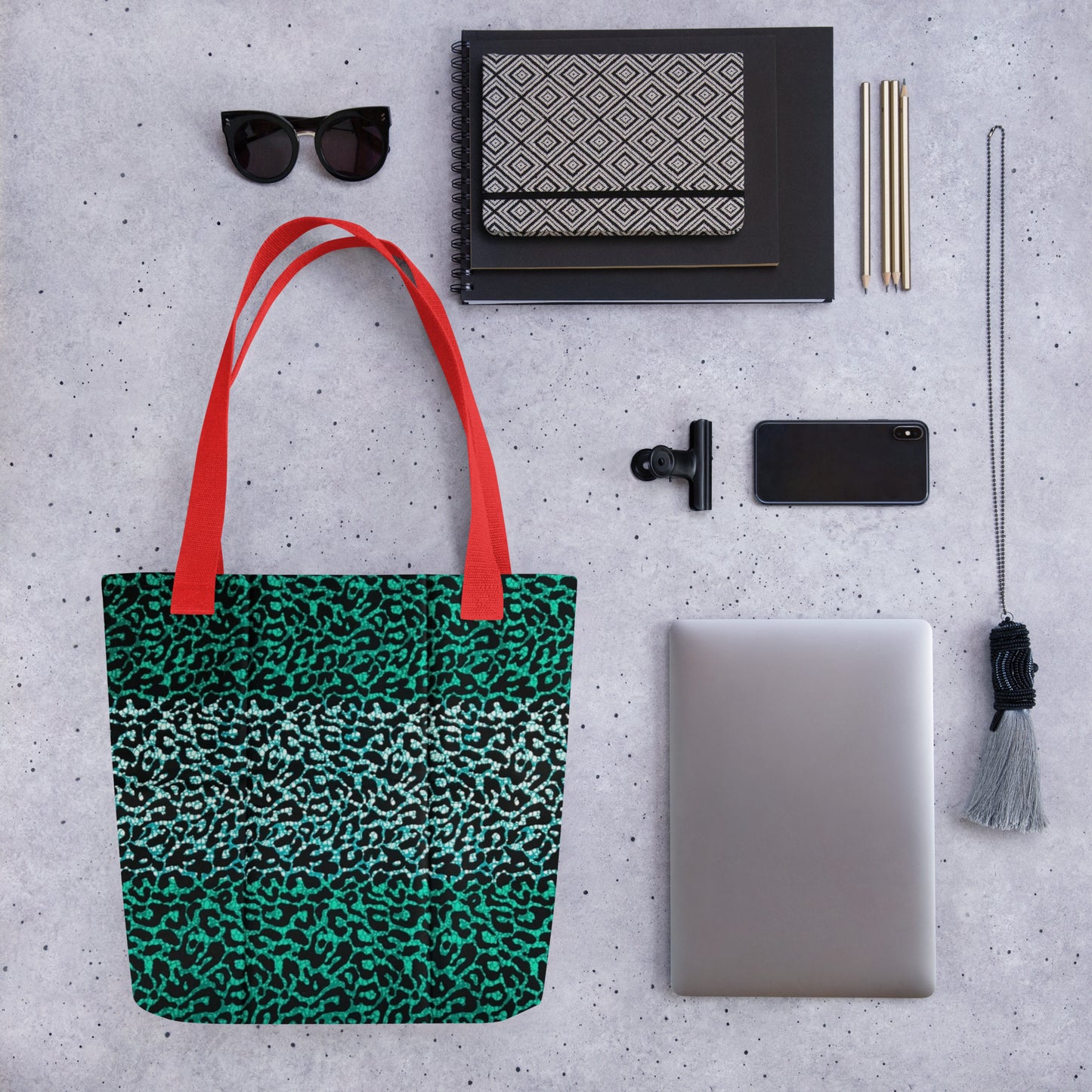 Green Leopard Tote Bag