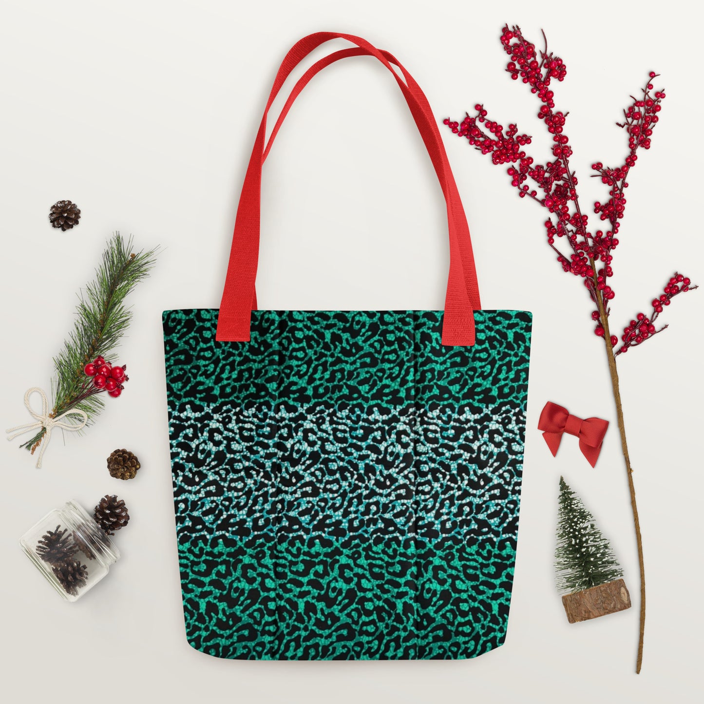 Green Leopard Tote Bag