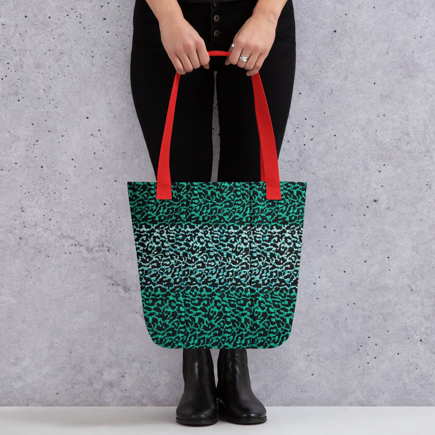 Green Leopard Tote Bag