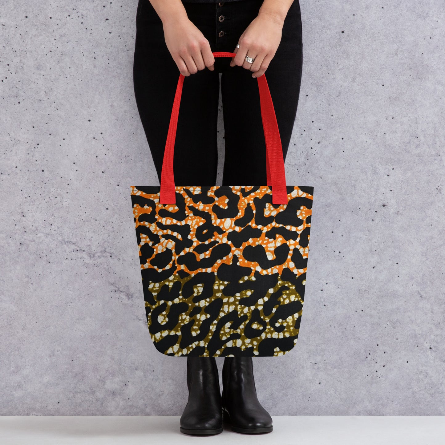 Green Orange Leopard Tote Bag