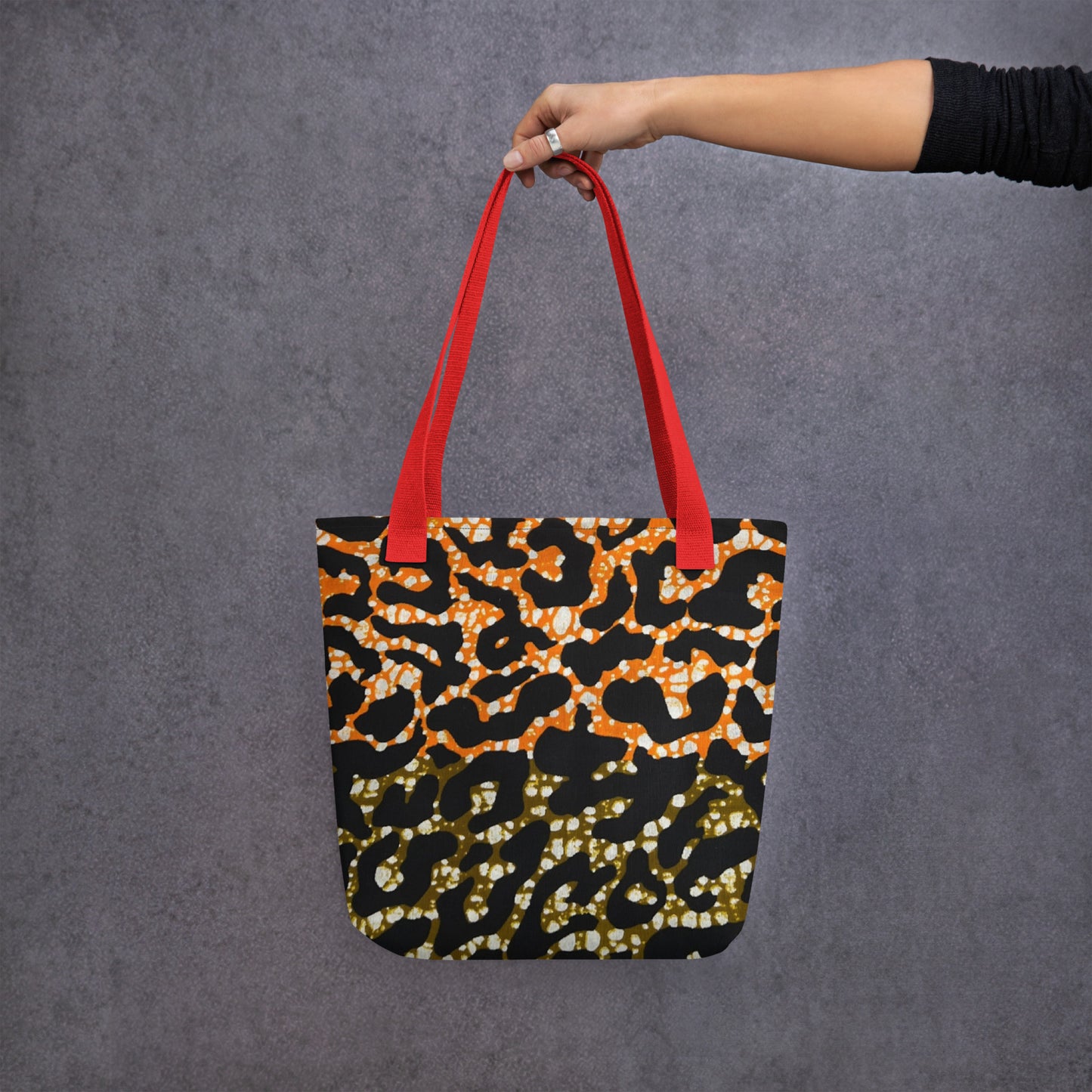 Green Orange Leopard Tote Bag