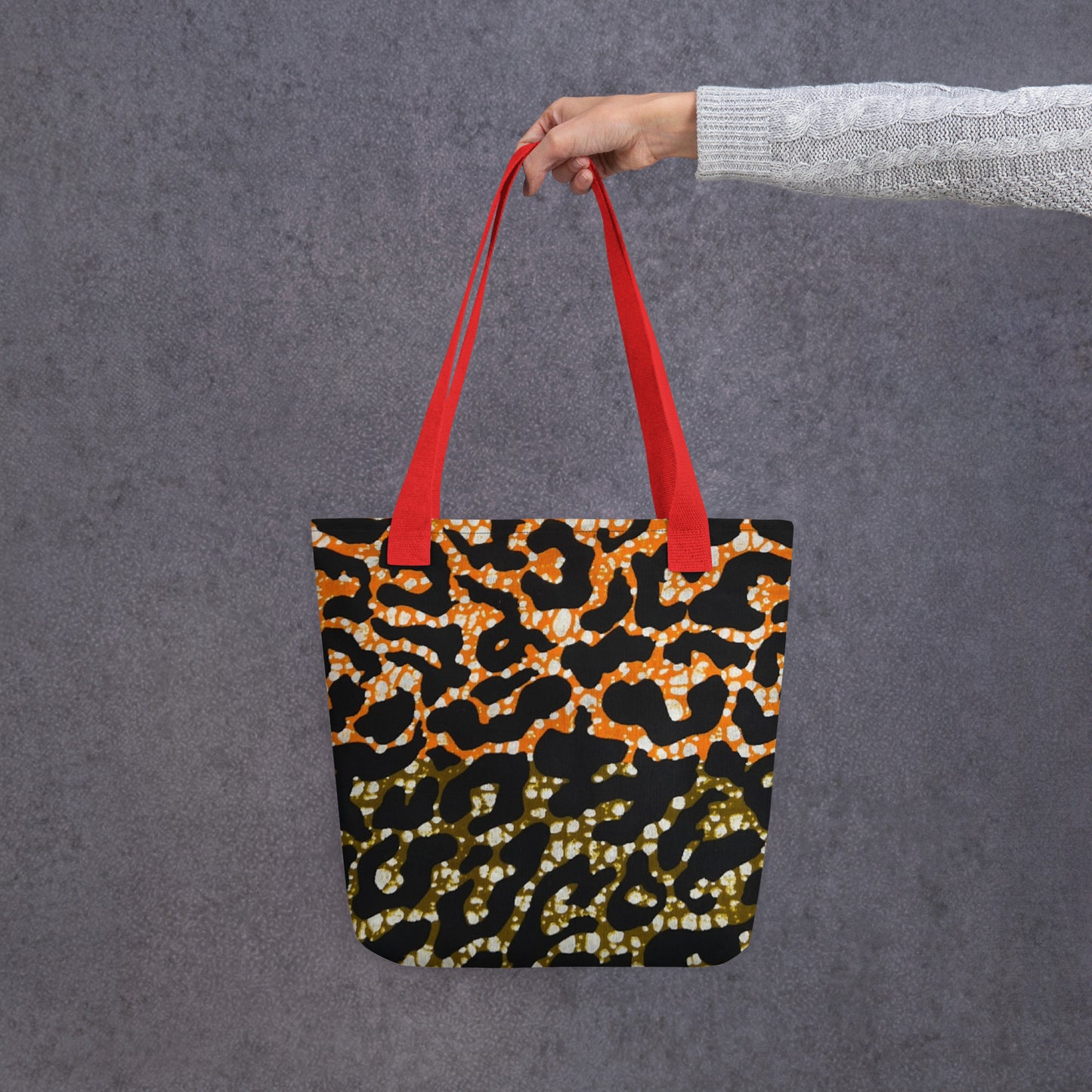 Green Orange Leopard Tote Bag