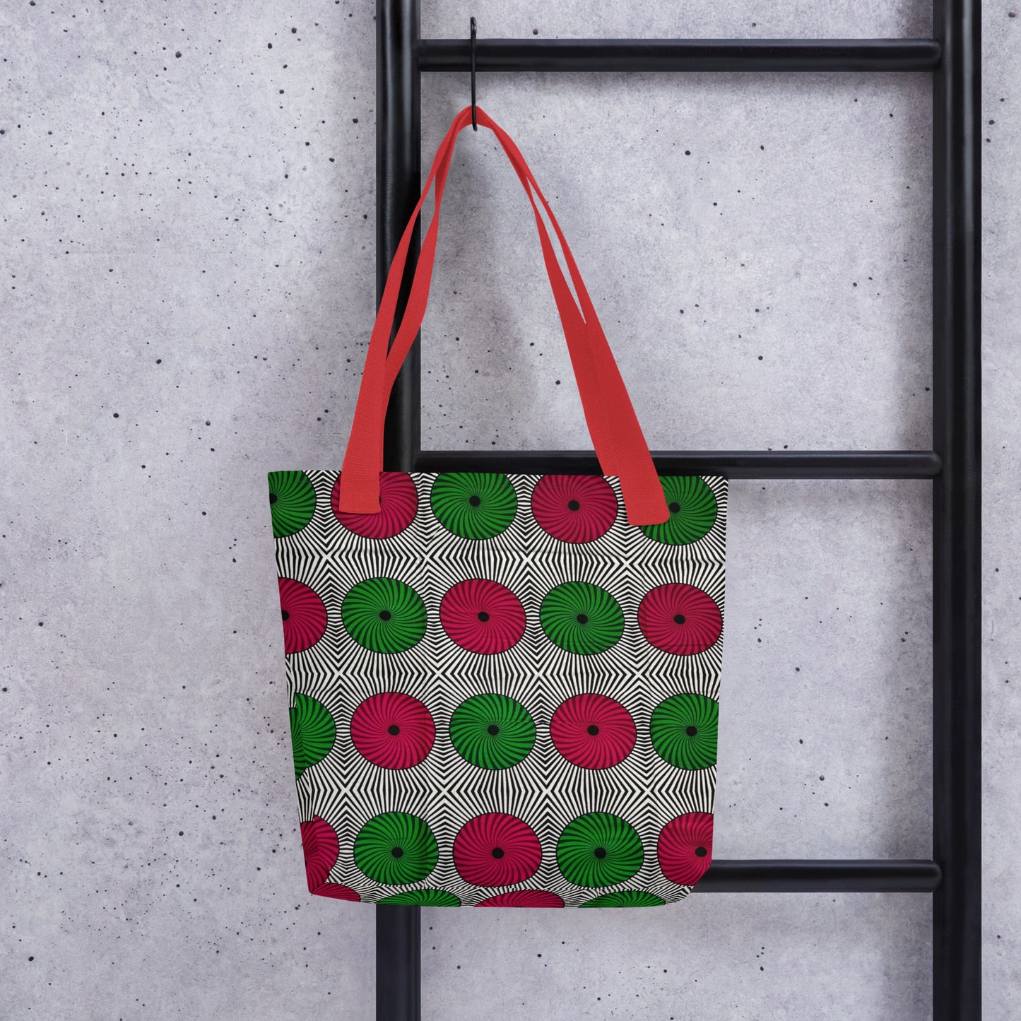 Red Green Circles Tote Bag