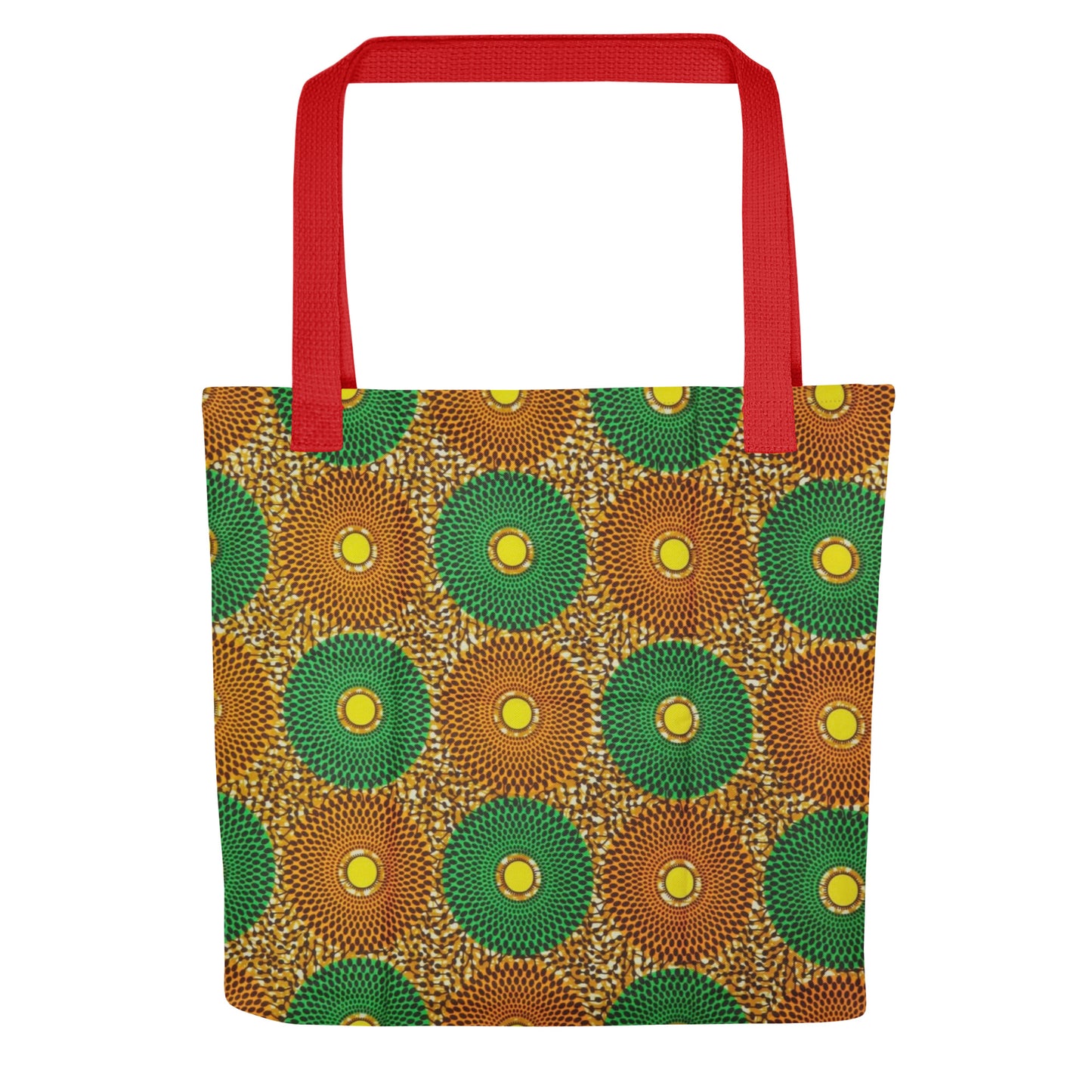 Green Peach Circles Tote Bag