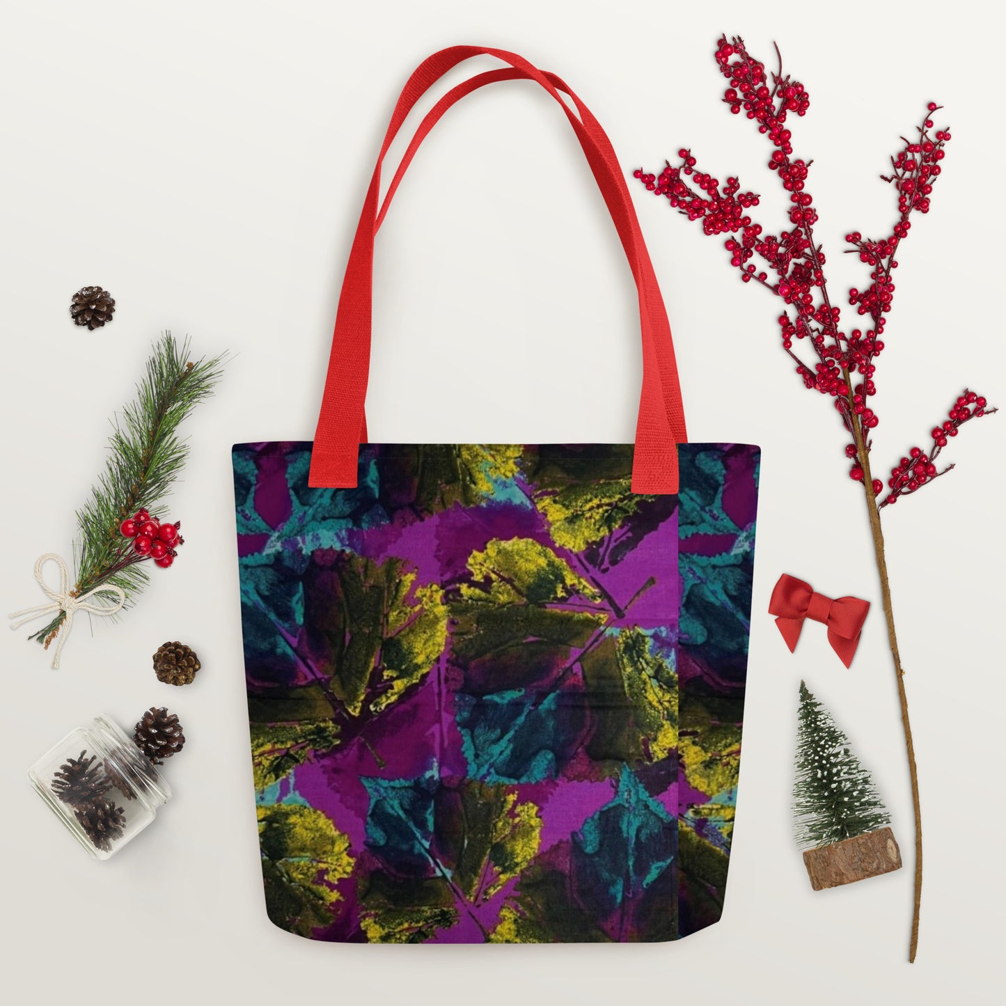 Purple Leaves Tote Bag