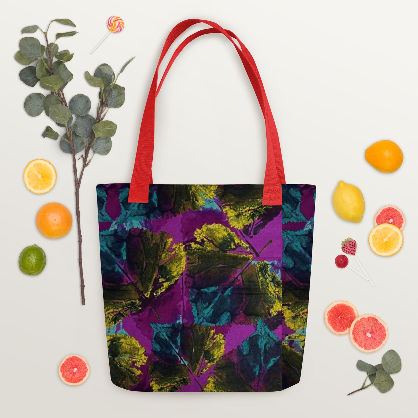 Purple Leaves Tote Bag