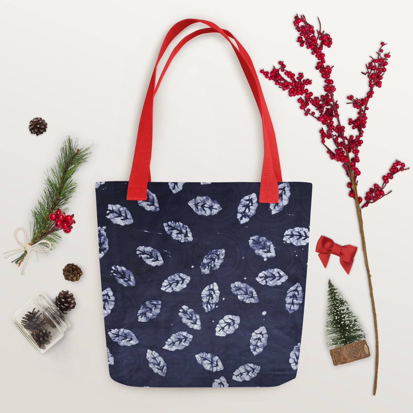 Indigo Leaf Tote Bag