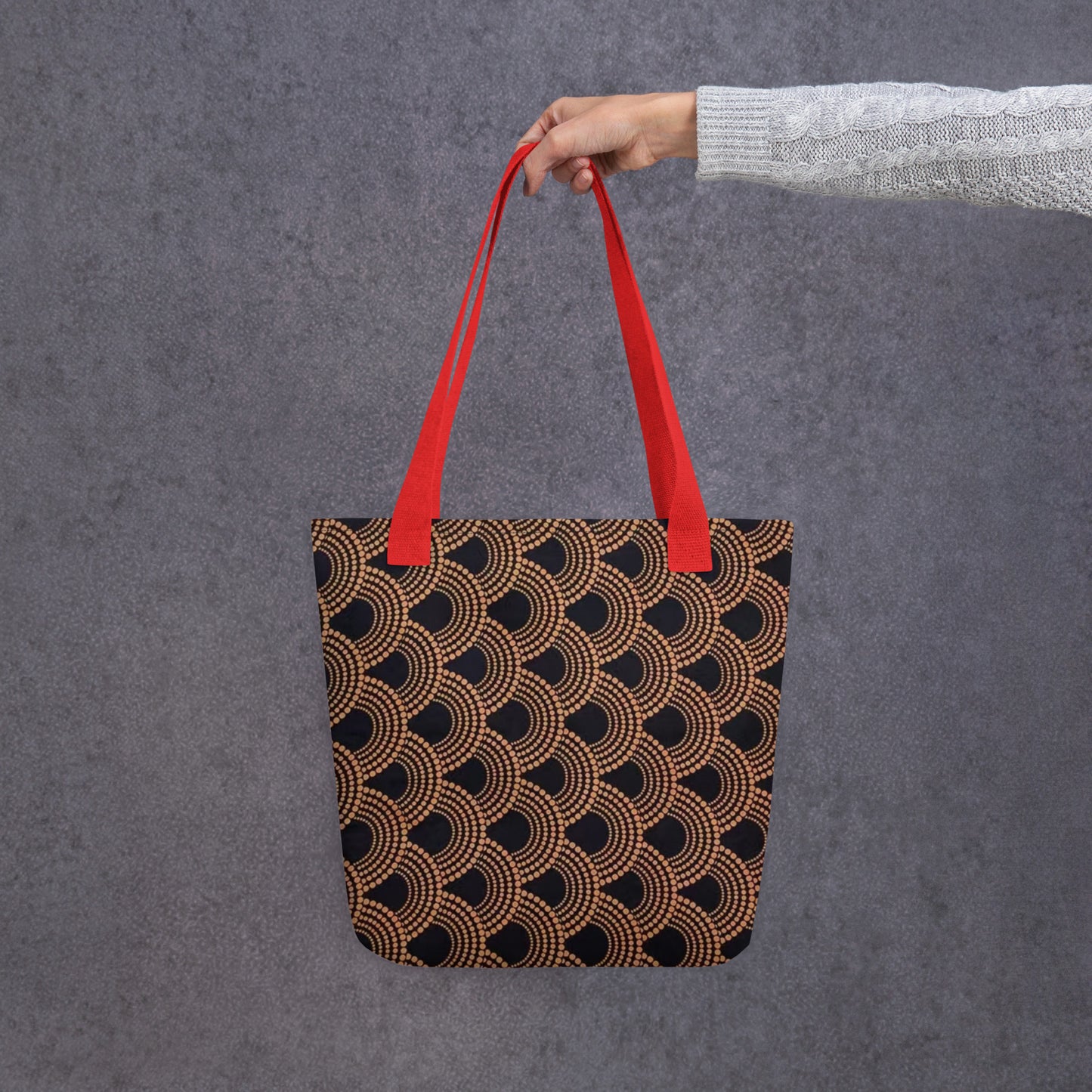 Brown Abstract Tote Bag