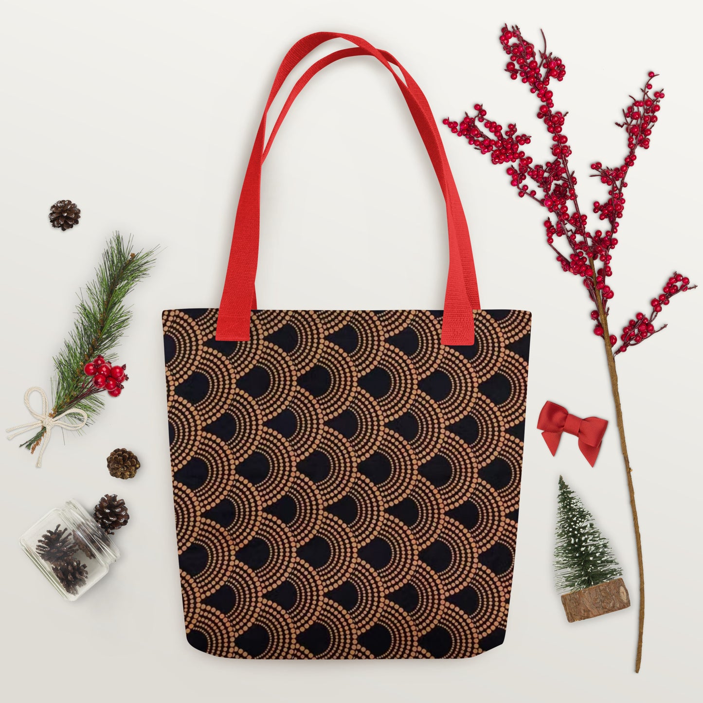 Brown Abstract Tote Bag