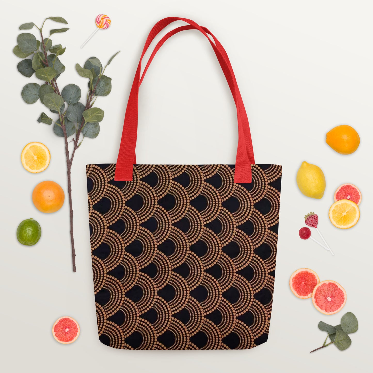 Brown Abstract Tote Bag