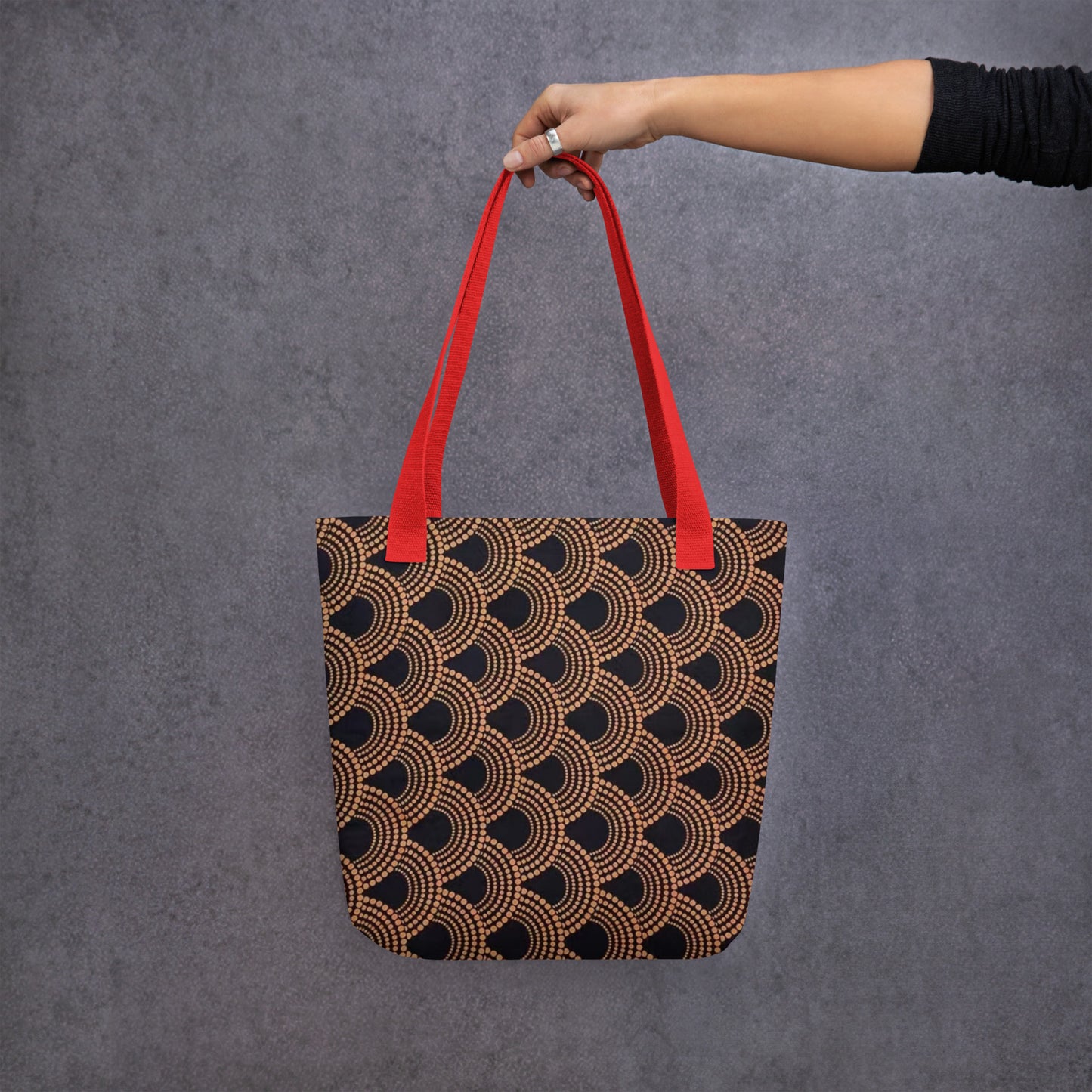 Brown Abstract Tote Bag