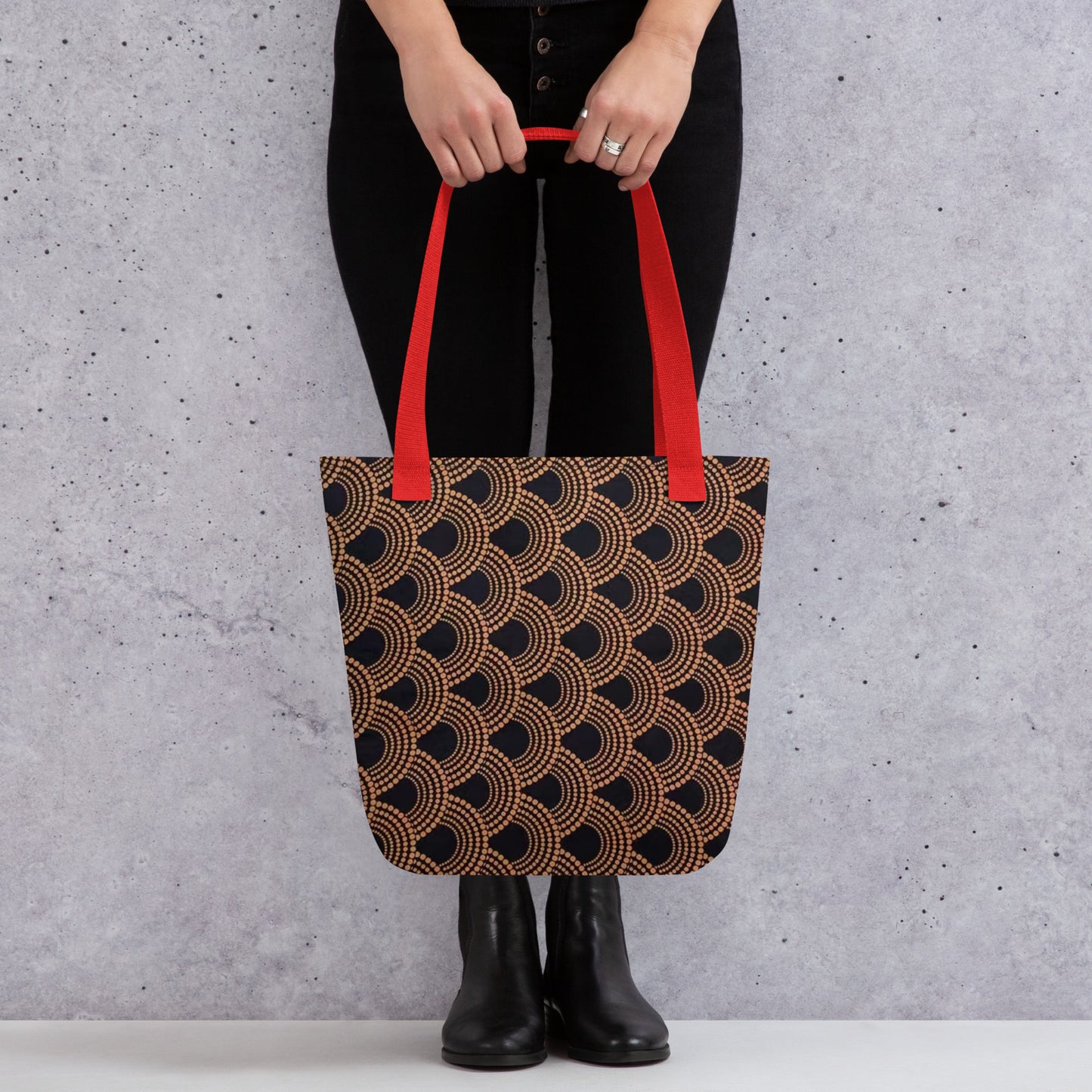 Brown Abstract Tote Bag