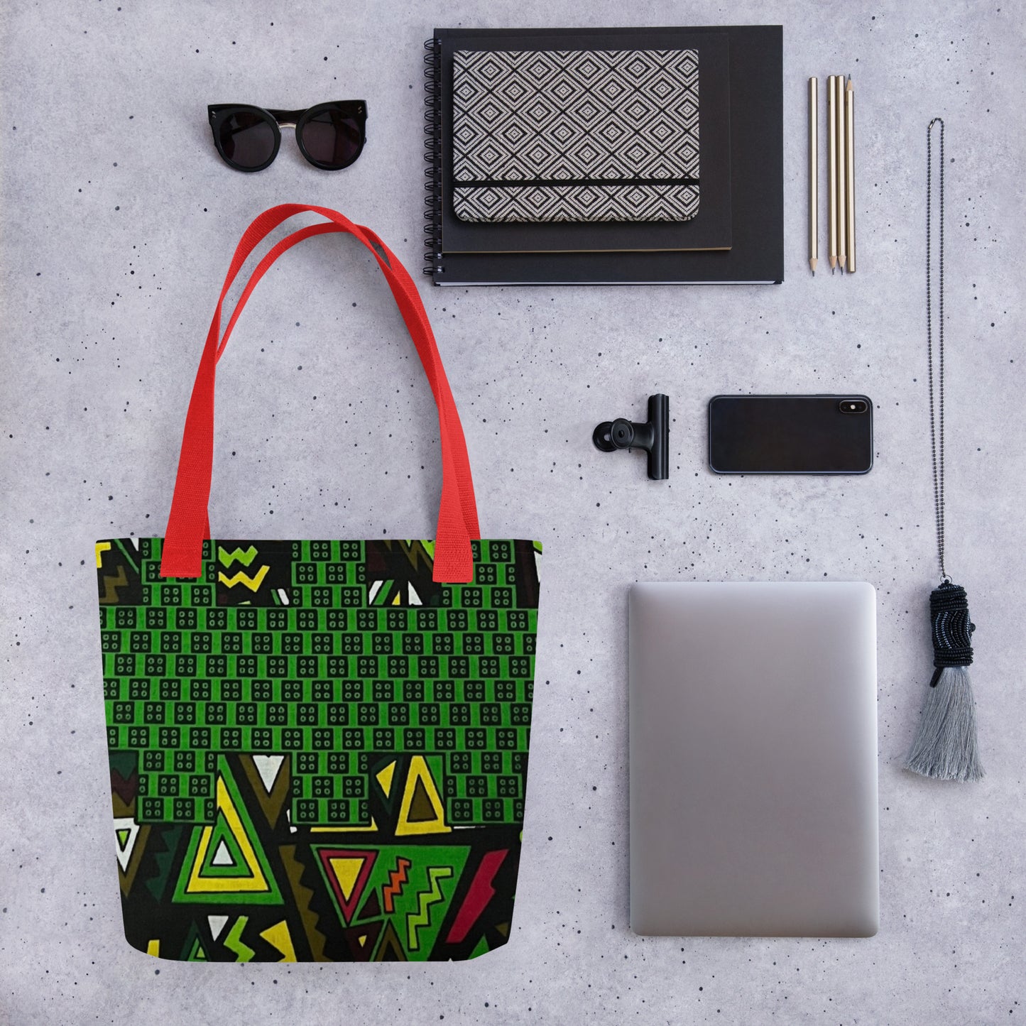 Multicolour Green Tote Bag