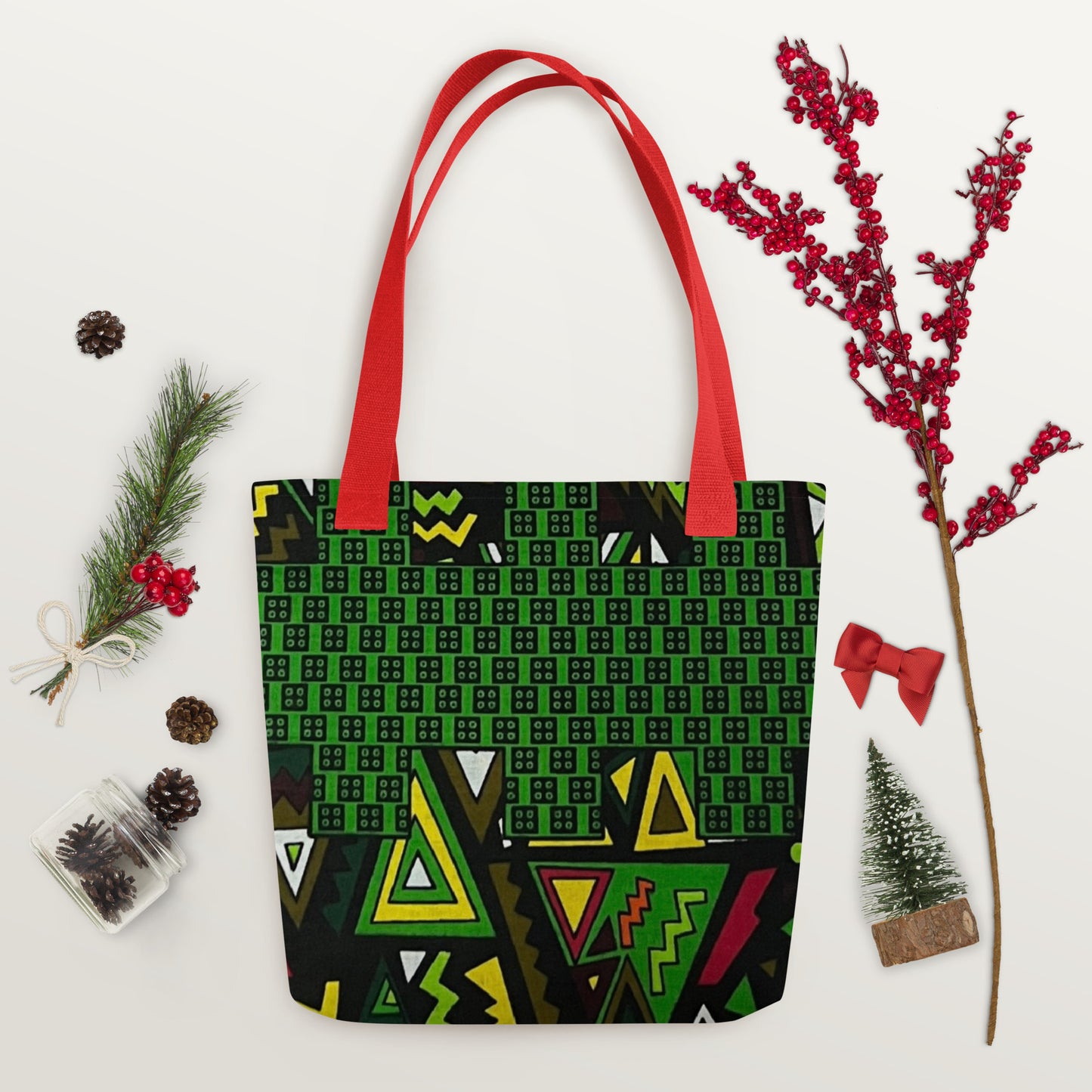 Multicolour Green Tote Bag