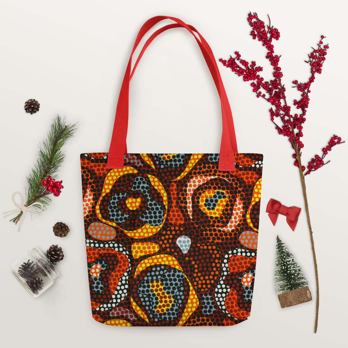 Multicolour Orange Tote Bag