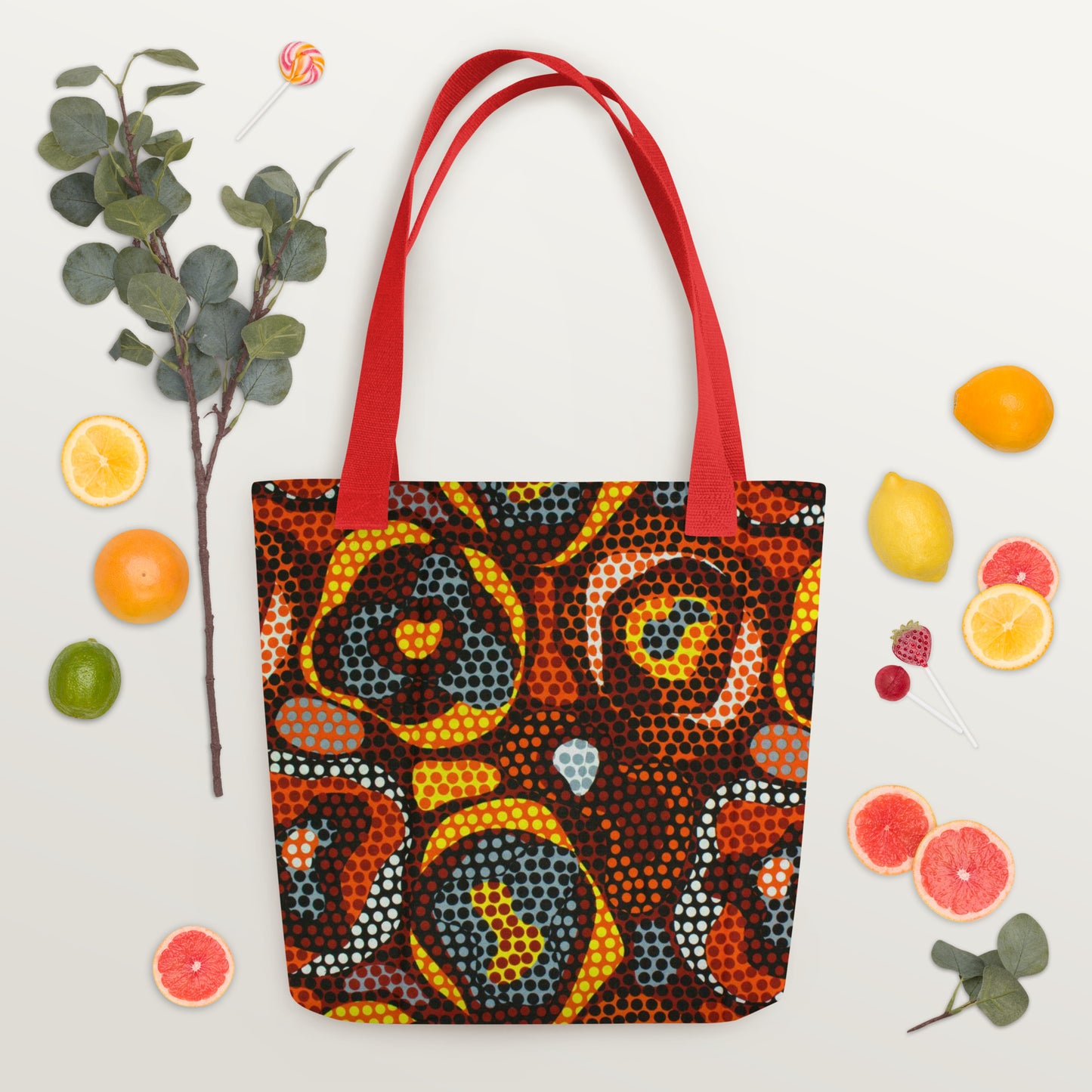 Multicolour Orange Tote Bag