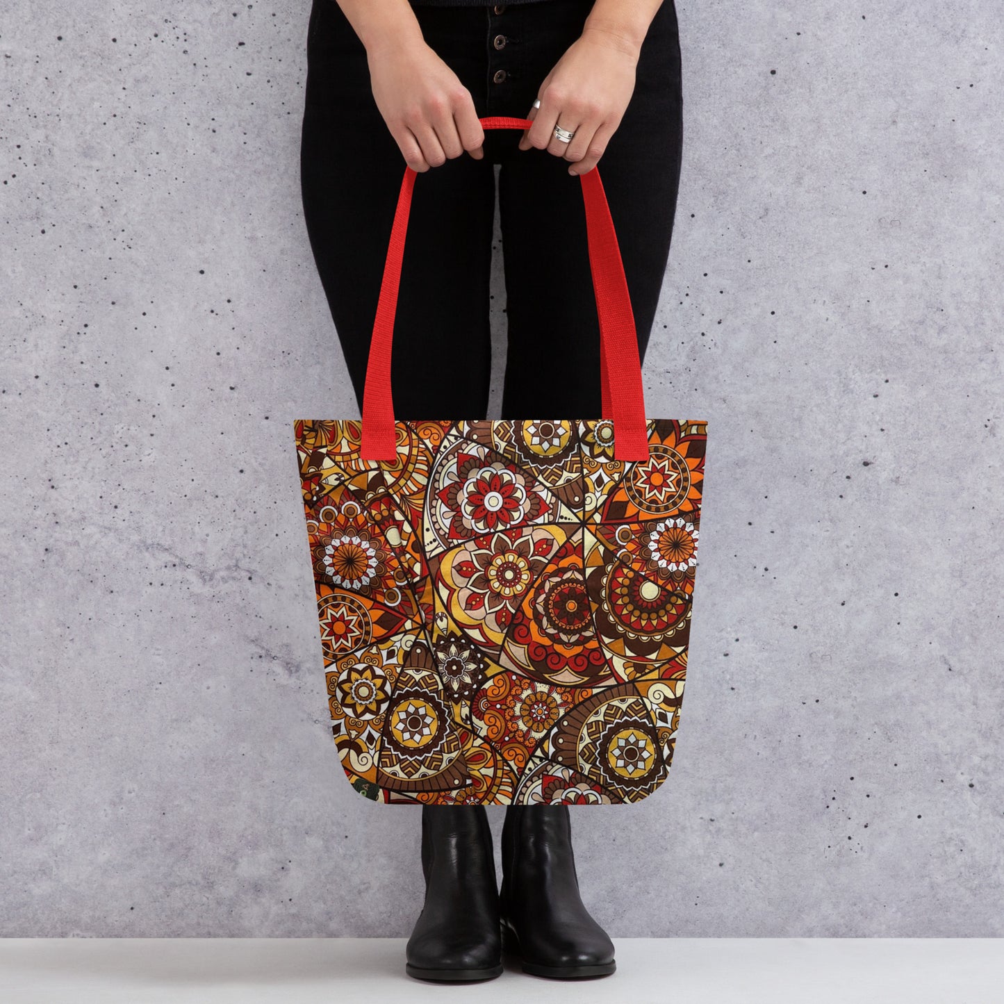 Multicolour Brown Tote Bag