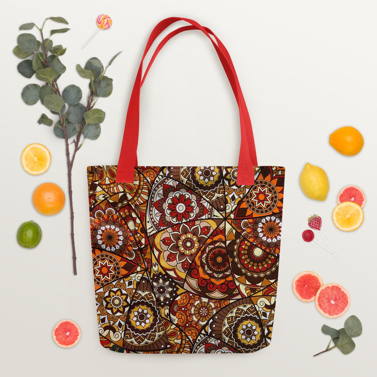 Multicolour Brown Tote Bag