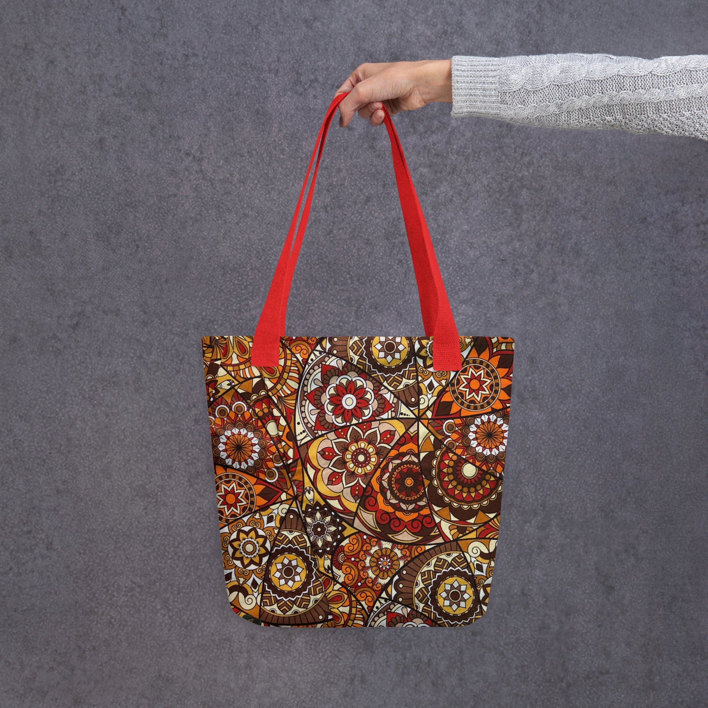 Multicolour Brown Tote Bag