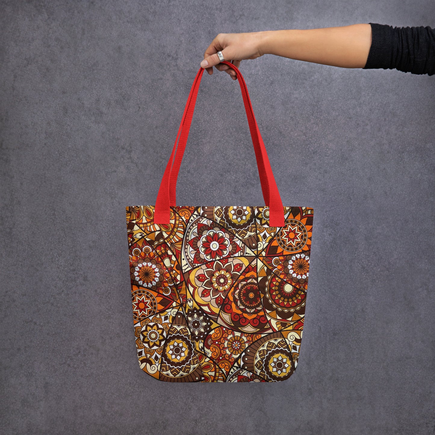 Multicolour Brown Tote Bag