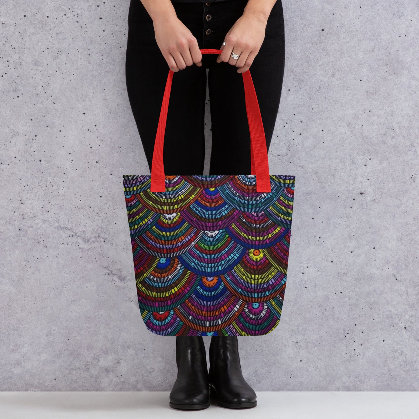 Multicolour Half Circle Tote Bag