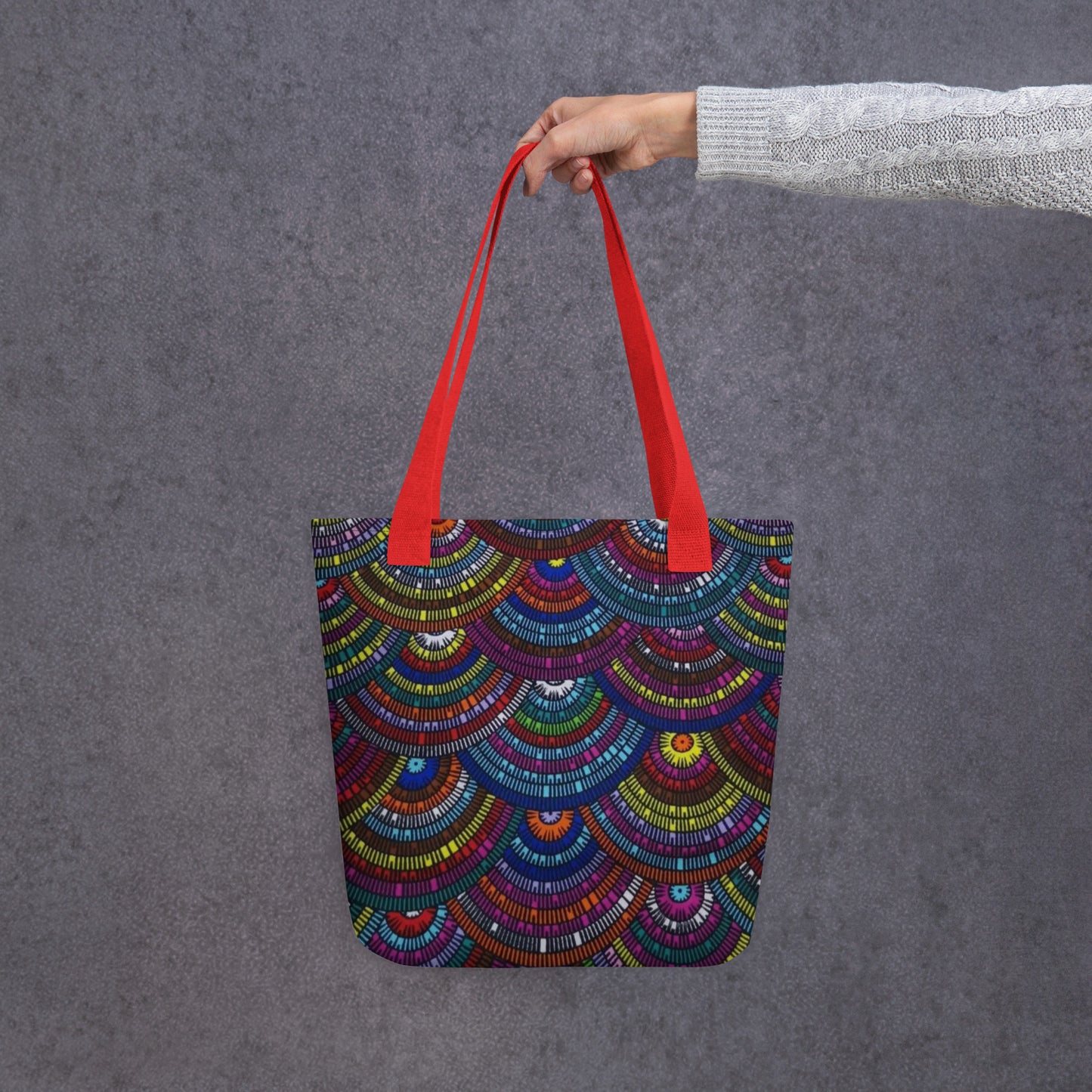 Multicolour Half Circle Tote Bag