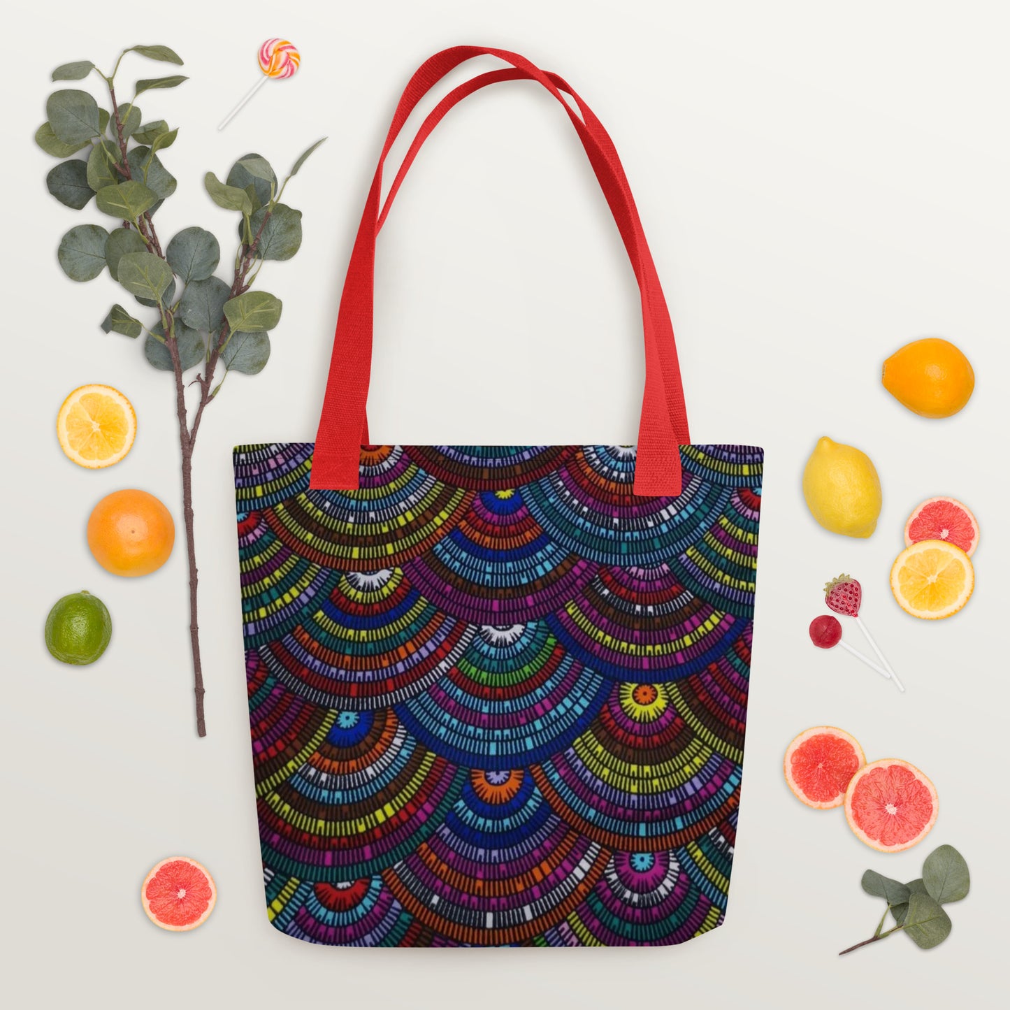 Multicolour Half Circle Tote Bag