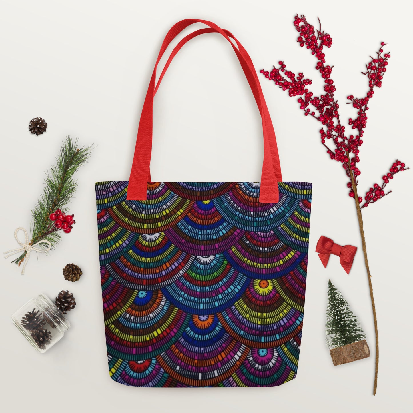 Multicolour Half Circle Tote Bag