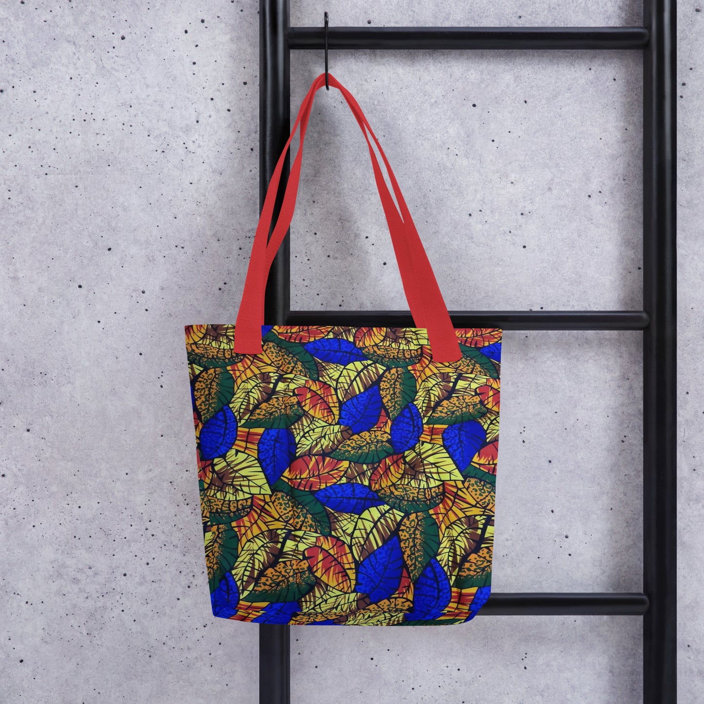 Multicolour Blue Leaf Tote Bag