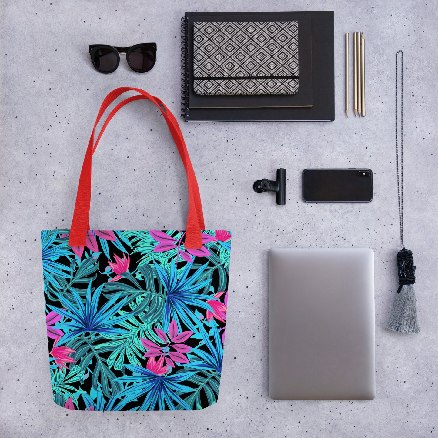 Blue Tropical Tote Bag