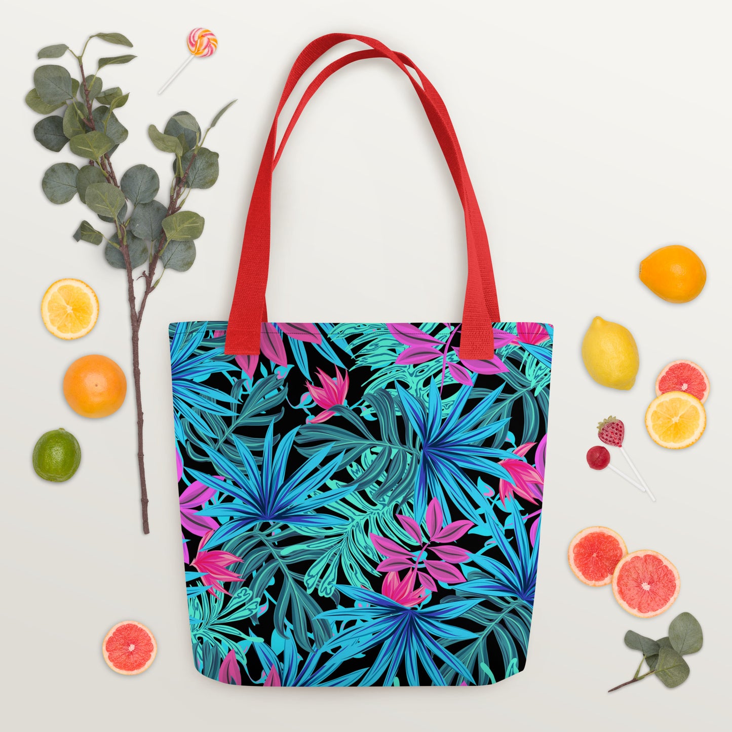 Blue Tropical Tote Bag